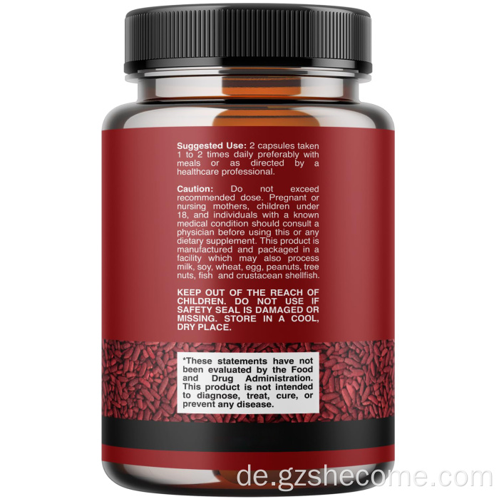 Roter Hefereis mit CoQ10 -Supplement für Erwachsene